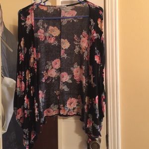 Floral print kimono