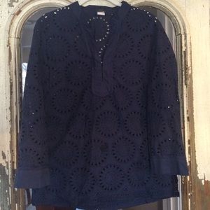 J.Crew Eyelet Long Sleeved Blouse, 100% Cotton.