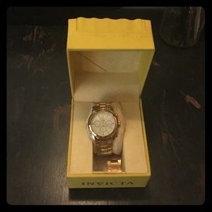 Invicta gold watch w box
