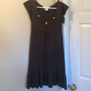 Brown cotton knit sweater dress