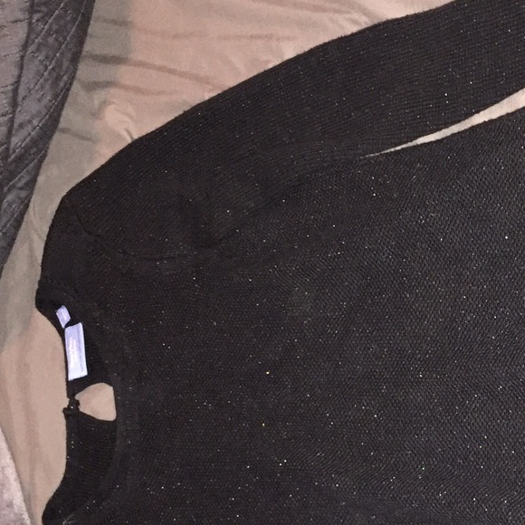 Simply Vera Wang black shimmer heavy long sweater - Picture 2 of 2