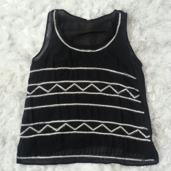 Black beaded top