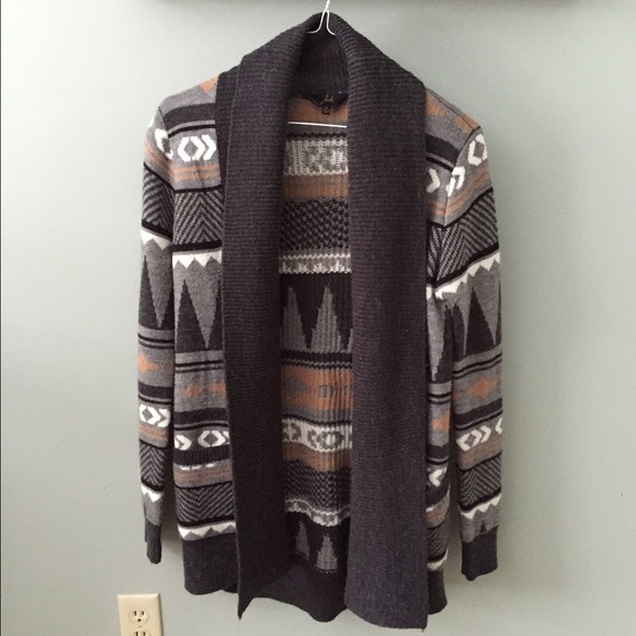 Jack Aztec print open cardigan