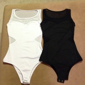 Bodysuits with mesh cut outs