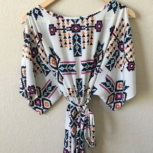 Soft white Aztec pattern dress.