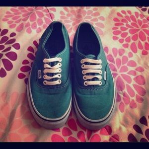 Teal vans in great condition