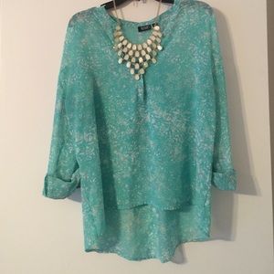 Teal sheer Ana shirt