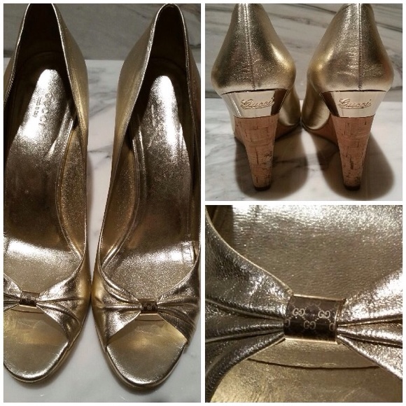 Authentic Gucci cork wedge