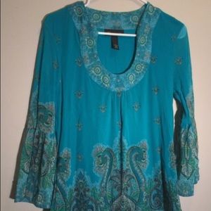 Beautiful Teal blue Boho top