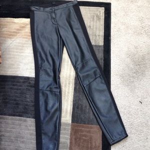Black faux leather leggings