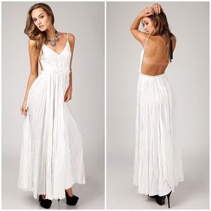 White backless maxi