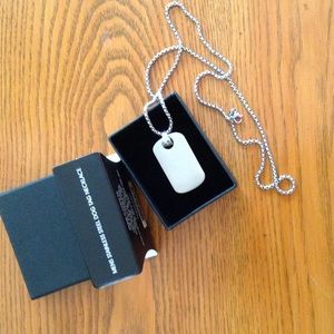 Men's stainless steel dog tag necklace