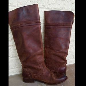 Frye Melissa Trapunto riding boots size 8.5, brown