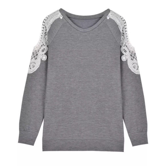 Open shoulder crew neck sweater - Picture 2 of 4