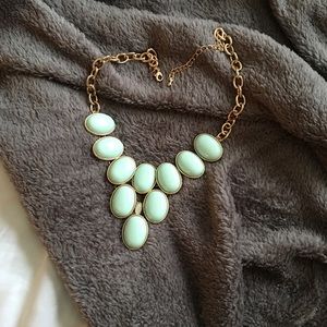 Gold and Teal Statement Necklace