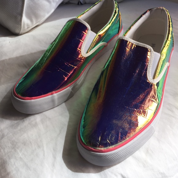 Holograph slip-on sneakers