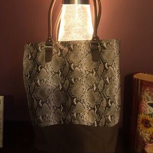 Faux snake skin tote