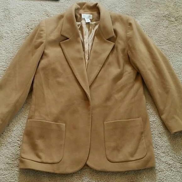 Wool and cashmere camel blazer, EUC, well made!