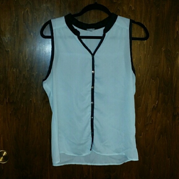 Sheer Light Blue/Mint Color Button Up Shirt - Picture 1 of 2