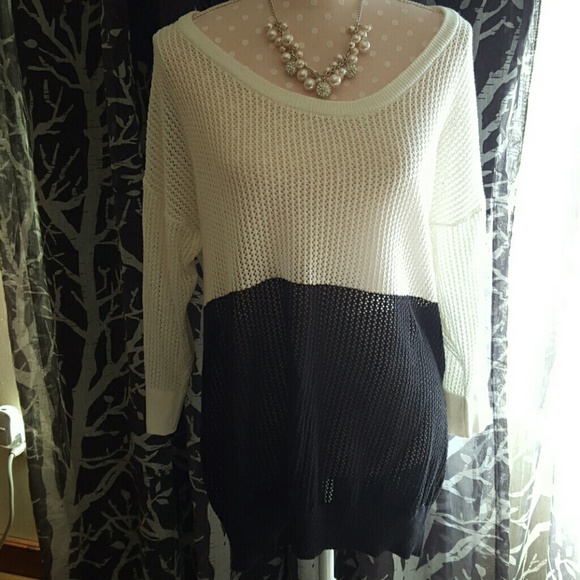 Black and white knit shirt