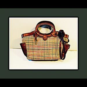 Fossil woven bag, handle and shoulder strap