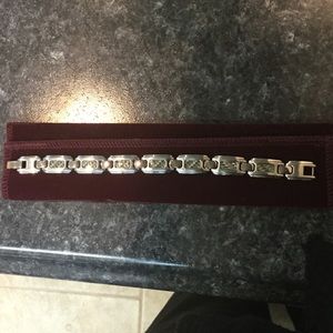 Men's silver link bracelet.