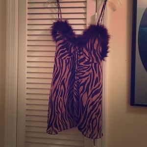 NWOT Brown & tan zebra print sexy nightie