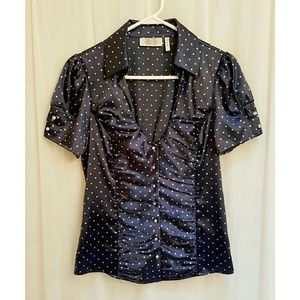 Guess tailored vintage-style satin blouse