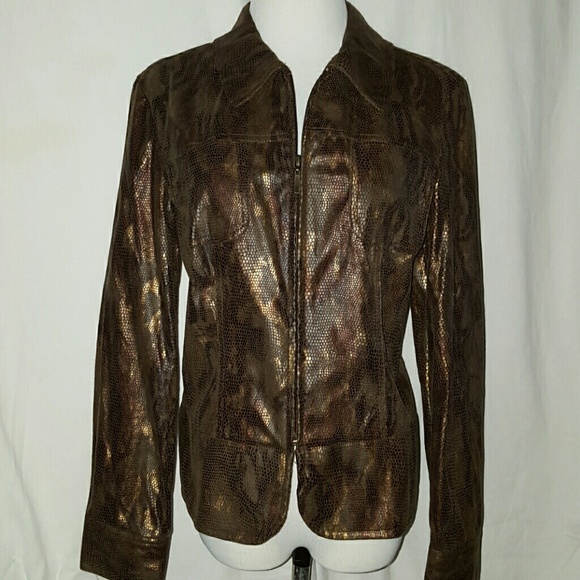 Snakeskin Shimmery Fabric Jacket, Blazer Size S - Picture 2 of 4