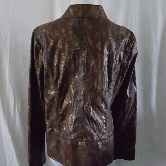 Snakeskin Shimmery Fabric Jacket, Blazer Size S - Picture 3 of 4
