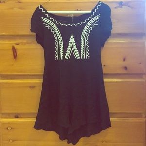 brandy Melville black romper with designs