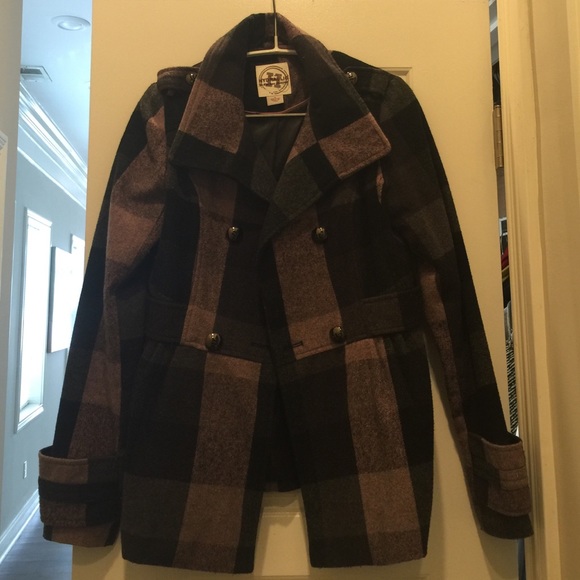 Plaid peacoat