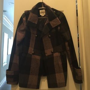 Plaid peacoat