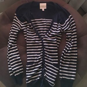 Olive & Oak Navy White Striped Cardigan