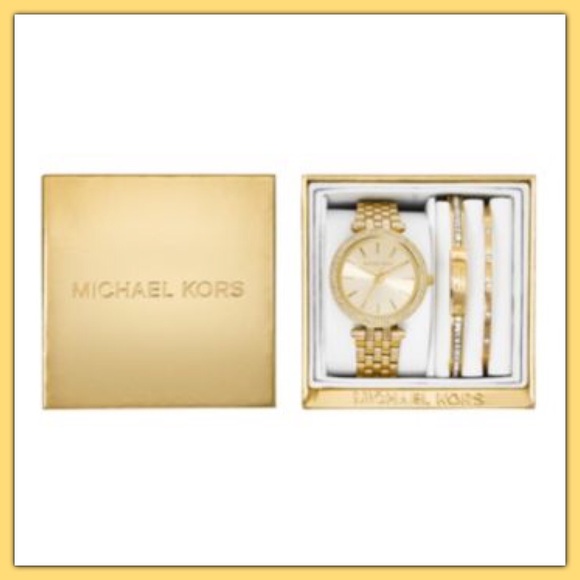 Michael Kors Mini Darci Gold Bracelet Watch Set - Picture 2 of 2