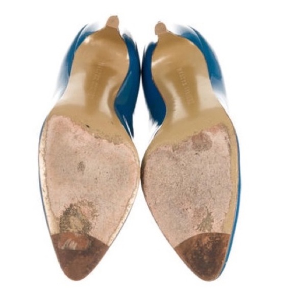 Walter Steiger blue Patent leather unique heels - Picture 4 of 4