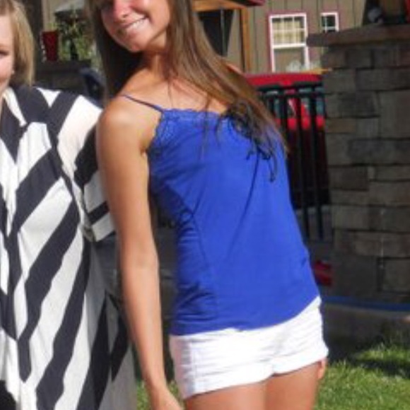 Royal Blue Apostrophe camisole with embroidery - Picture 1 of 3