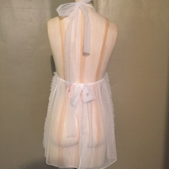 SOLD. VS Bridal Ruffle Sparkly Halter Babydoll! - Picture 2 of 3