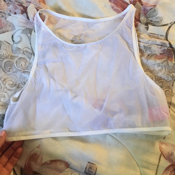 American Apparel white mesh top