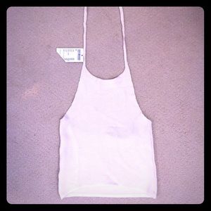 Brandy Melville cream halter top with tag