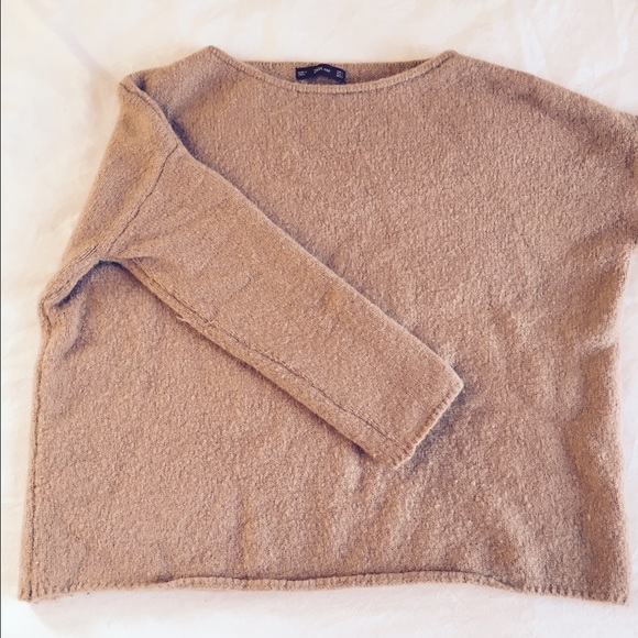 Zara cropped light camel sweater