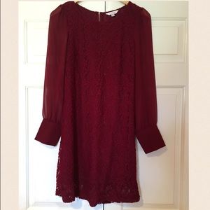 Burgundy lace dress
