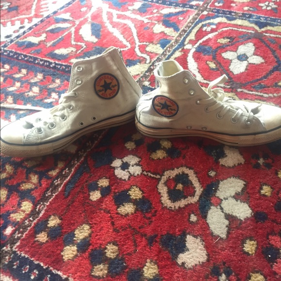 Distressed vintage converse high tops