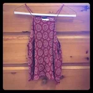 Brandy Melville red tank top with gold design