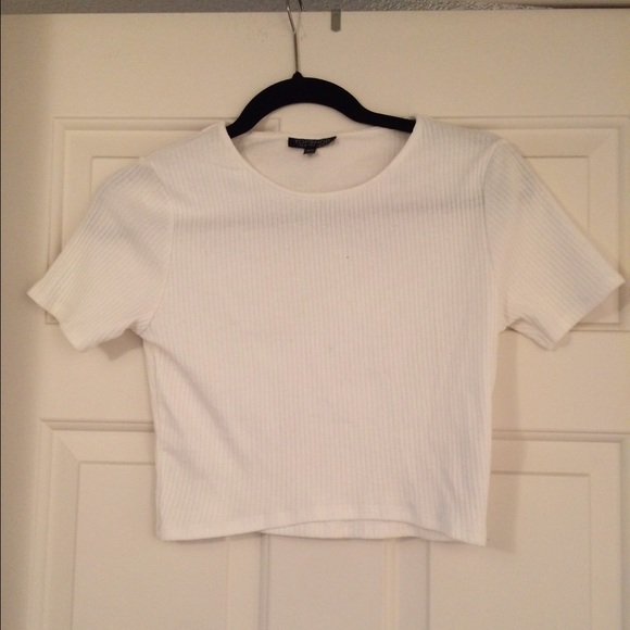 Topshop white ribbed knit crop top