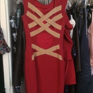 Open back sexy red dress