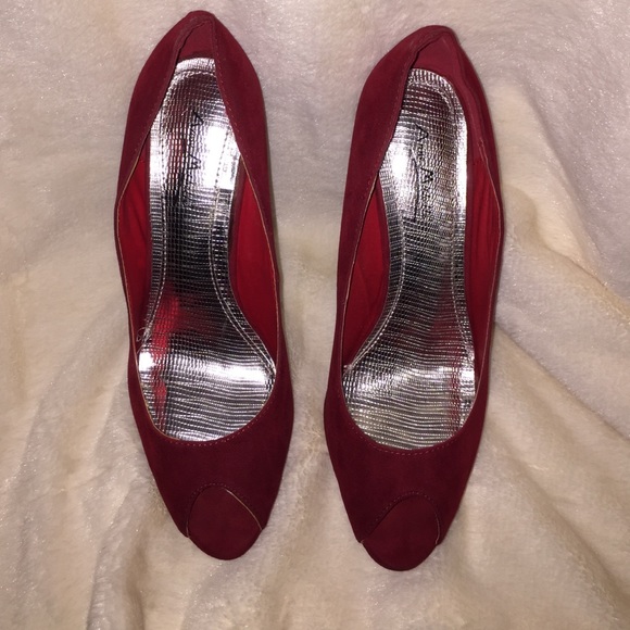 Red Suede Pumps