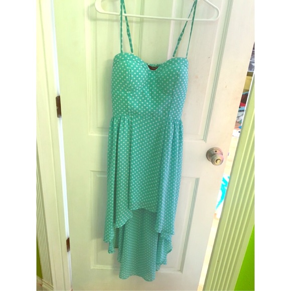 Turquoise polka dot dress