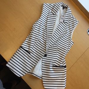 BN Express Black and White Striped suit vest!
