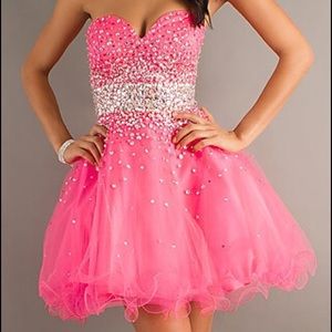 Strapless Beaded Dress by Mori Lee